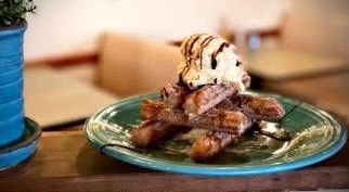Churros with ice cream