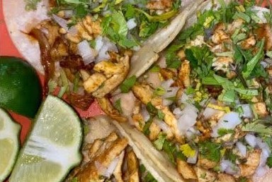 Street tacos with cilantro, onion and lime